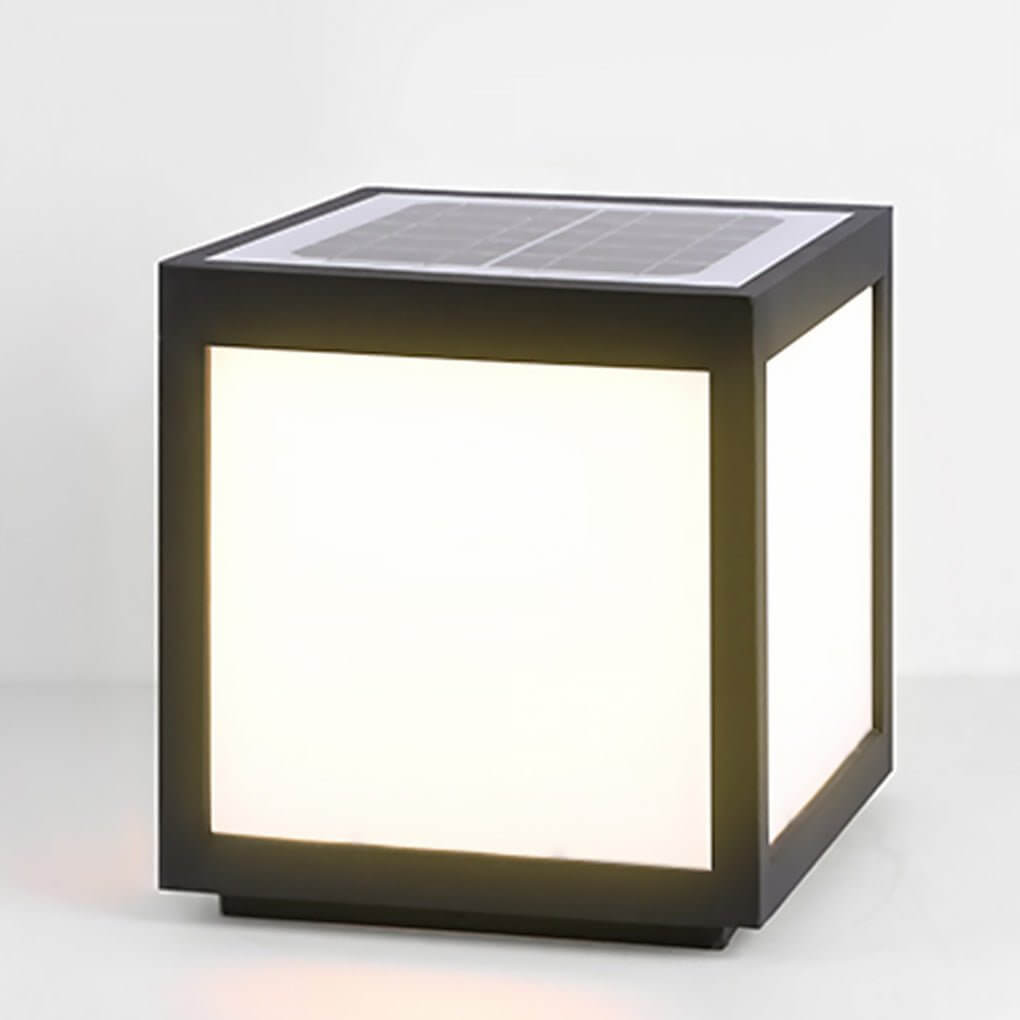 Black Square Cube Outdoor Post LED Pier Mount Light - Lamp Outdoor