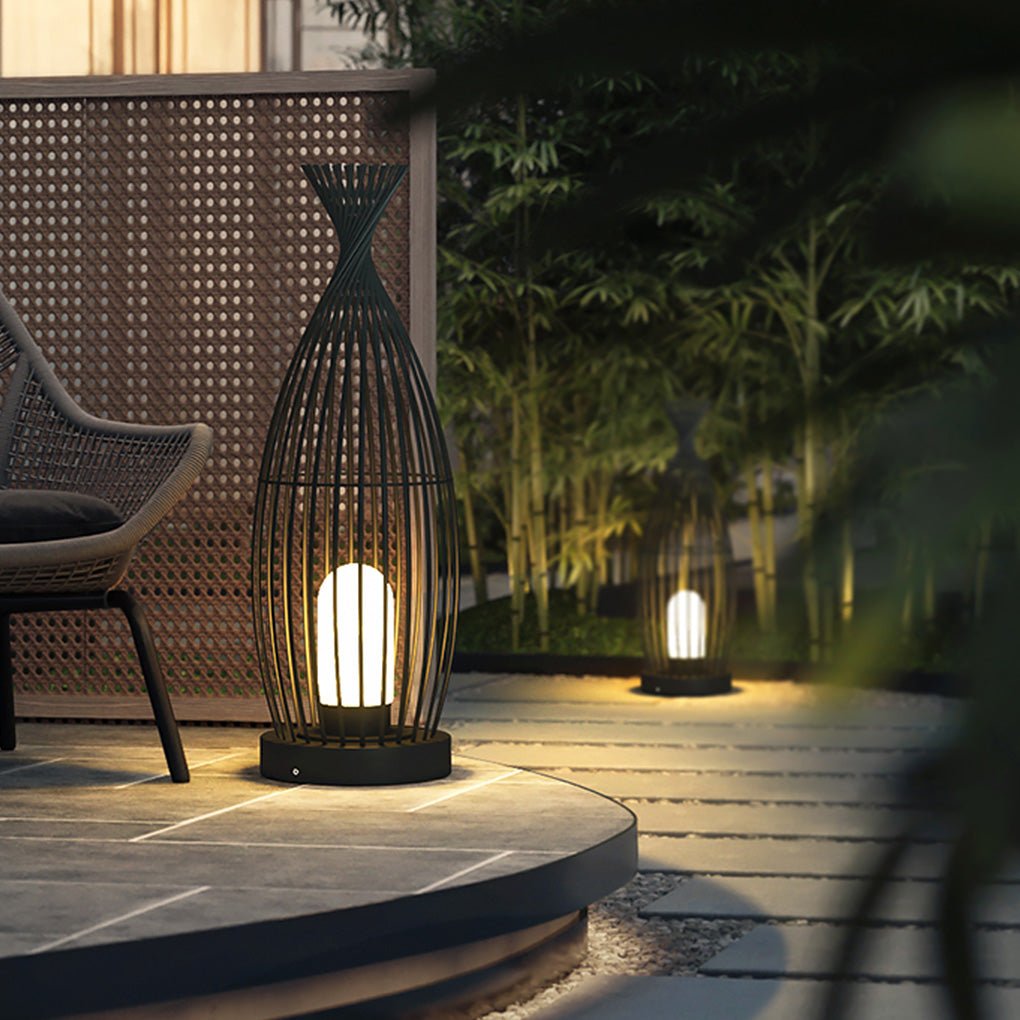 Industrial Courtyard Waterproof Caged LED Floor Lamp - Lamp Outdoor