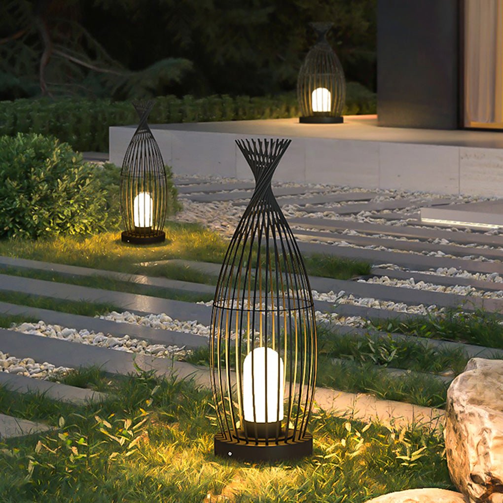 Industrial Courtyard Waterproof Caged LED Floor Lamp - Lamp Outdoor