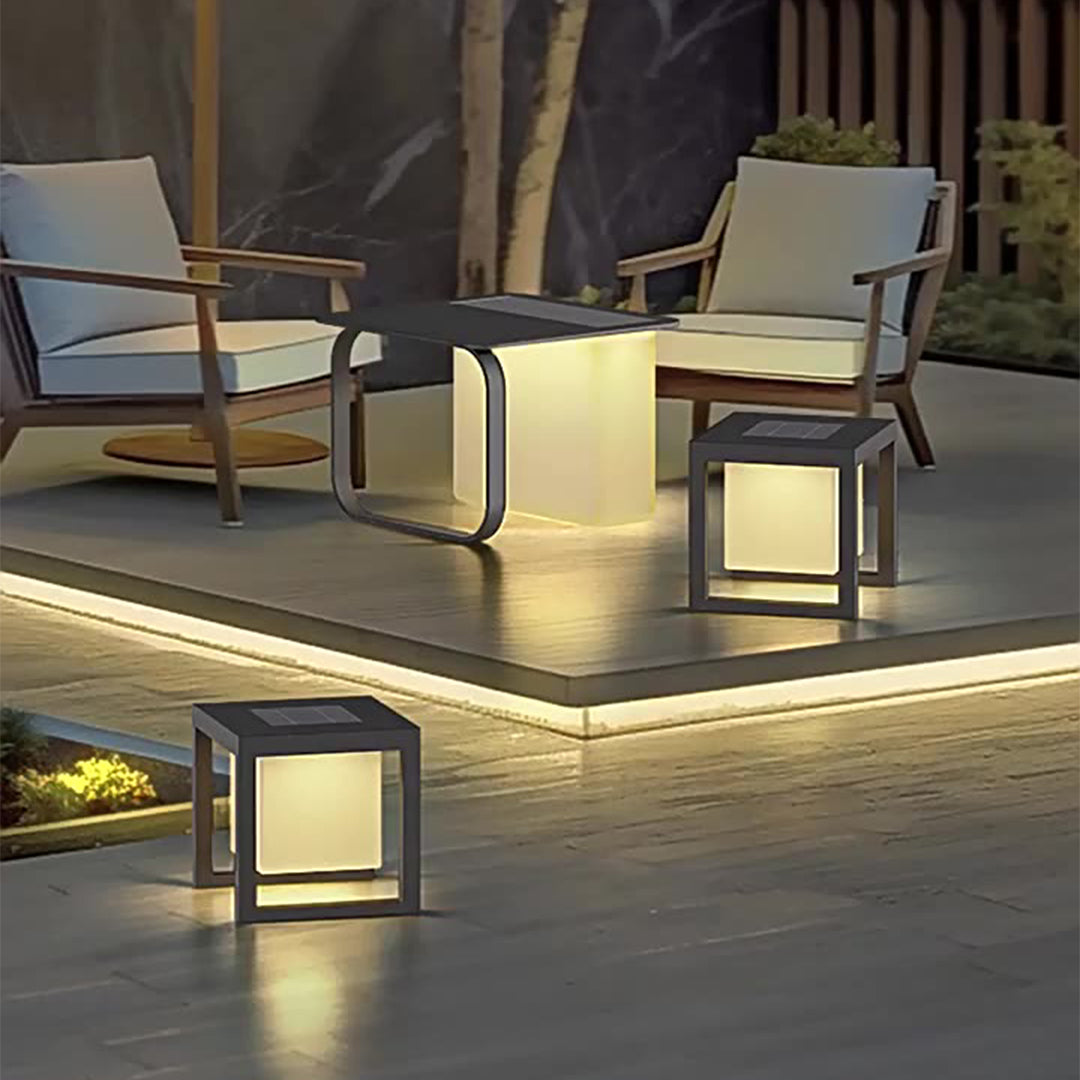 Multi-Functional Floor Lamps With Tables Solar-Powered - Lamp Outdoor