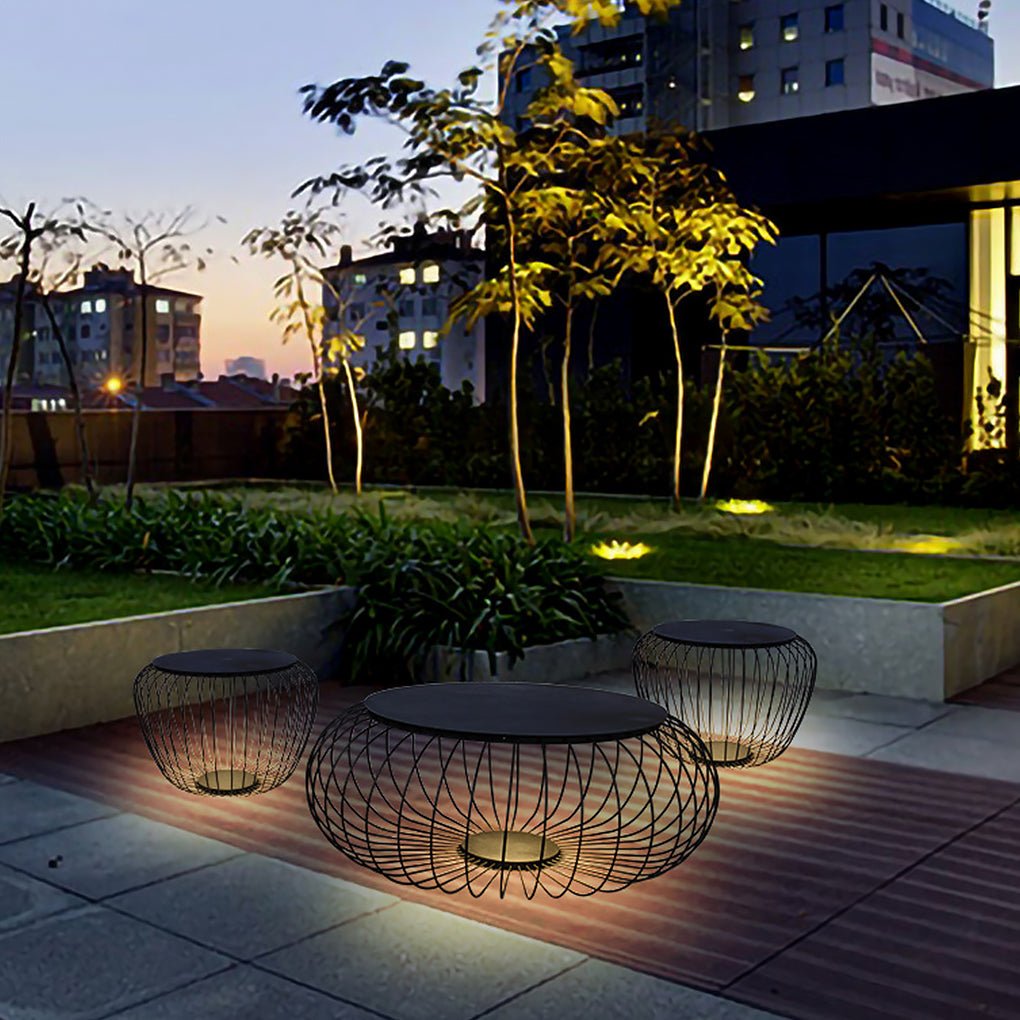 Outdoor Waterproof Cage Shape Stool Table Lamp LED Landscape Lighting Courtyard Lamp - Lamp Outdoor
