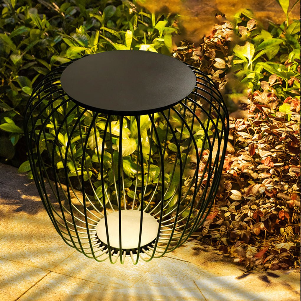 Outdoor Waterproof Cage Shape Stool Table Lamp LED Landscape Lighting Courtyard Lamp - Lamp Outdoor
