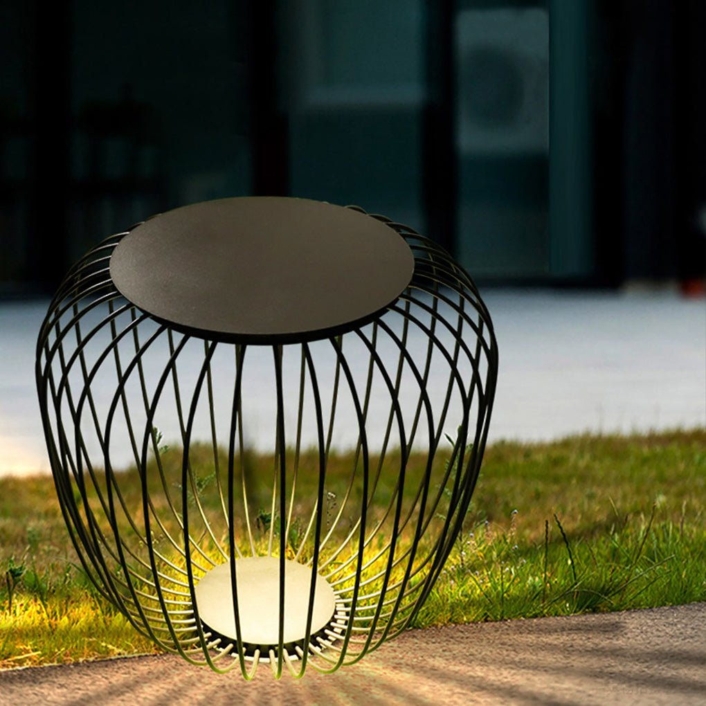 Outdoor Waterproof Cage Shape Stool Table Lamp LED Landscape Lighting Courtyard Lamp - Lamp Outdoor