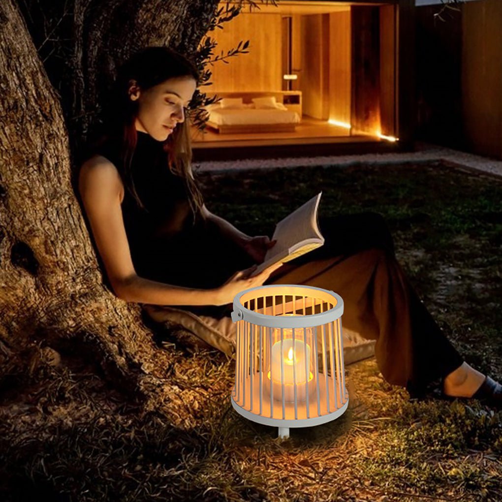 Outdoor Waterproof Garden Light Rechargeable Portable Cage Landscape Lighting with US Plug - Lamp Outdoor
