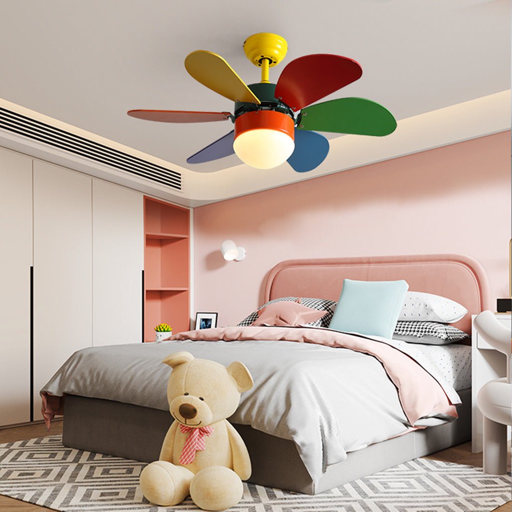 Personality Creative Mini Children's Room Double Control Ceiling Fan Lamp - Lamp Outdoor