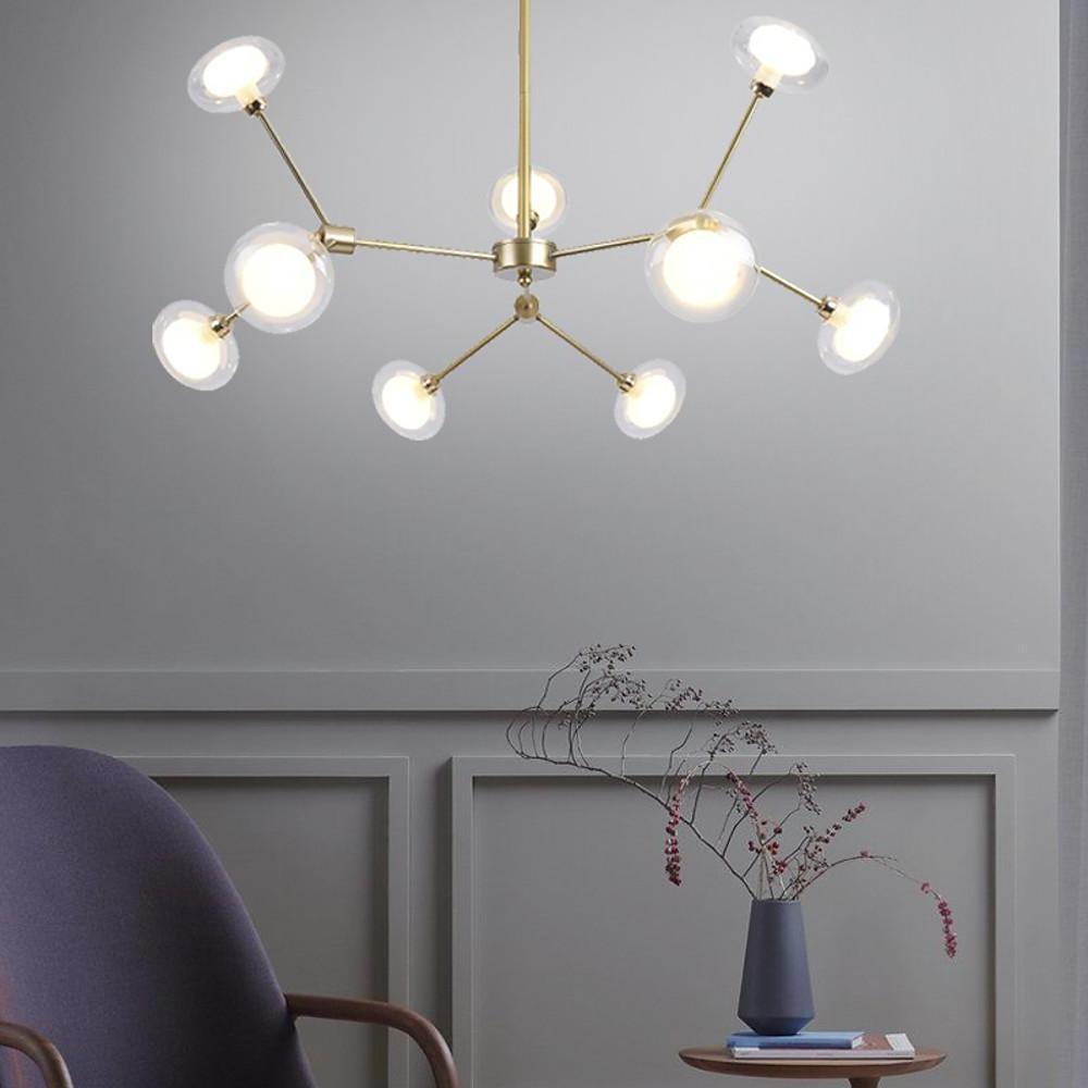 9-light Glass LED Nordic Sputnik Chandeliers Hanging Ceiling Lights - Lamp Outdoor