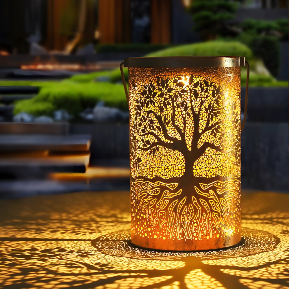Portable Waterproof Retro Projection Tree Hanging Solar Lanterns - Lamp Outdoor