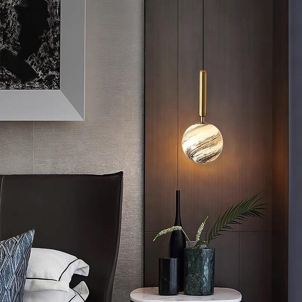Distressed Globe Hallway Pendant Light Metal Acrylic Ceiling Lights - Lamp Outdoor