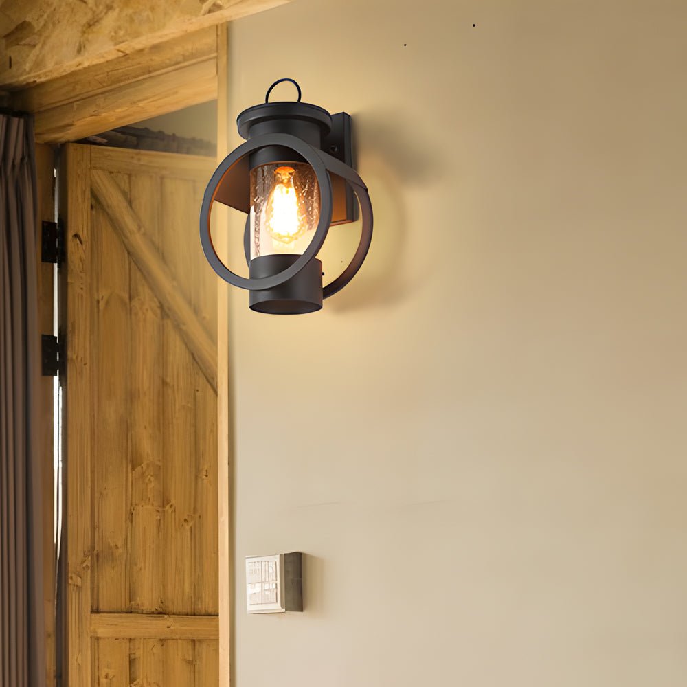 Raindrops Glass 6W LED Edison Lightbulb Black Outdoor Wall Lights - Lamp Outdoor