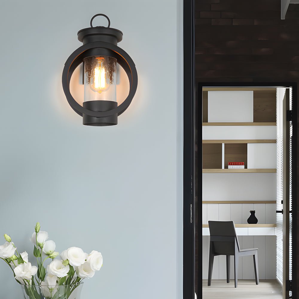 Raindrops Glass 6W LED Edison Lightbulb Black Outdoor Wall Lights - Lamp Outdoor