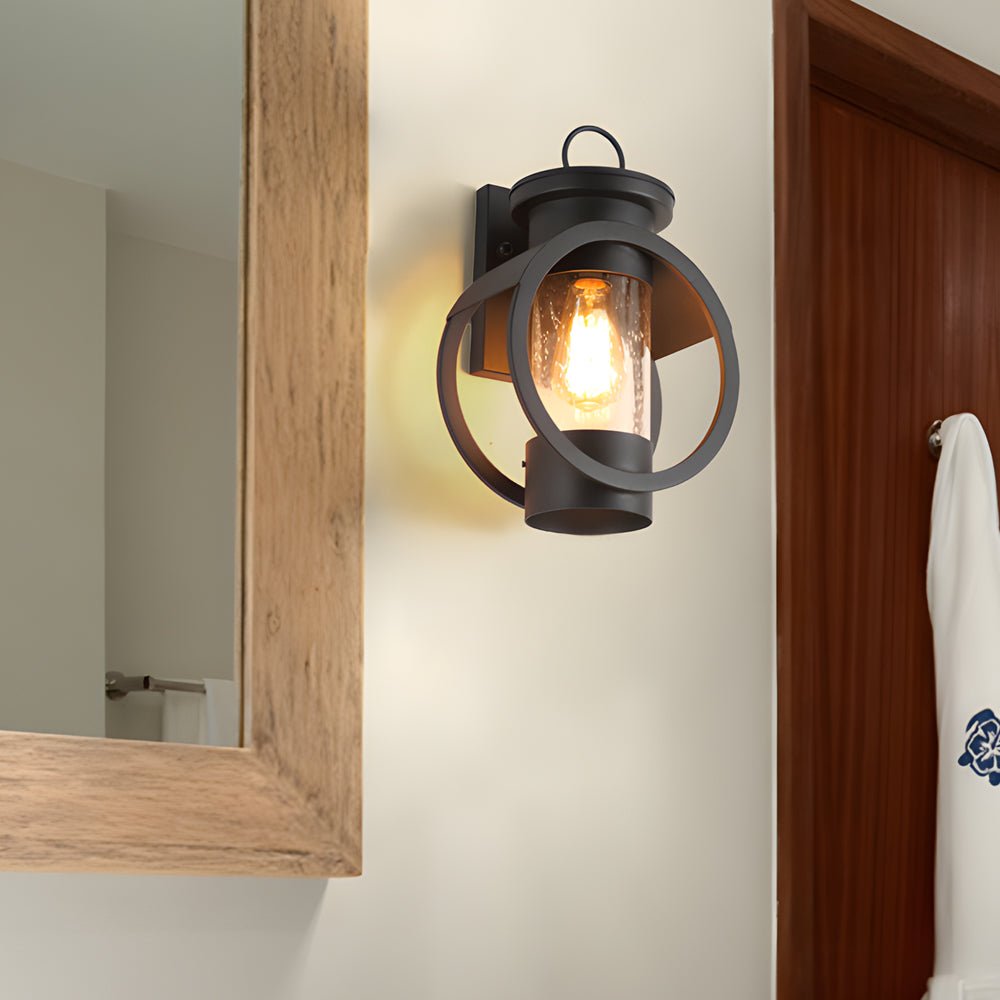 Raindrops Glass 6W LED Edison Lightbulb Black Outdoor Wall Lights - Lamp Outdoor
