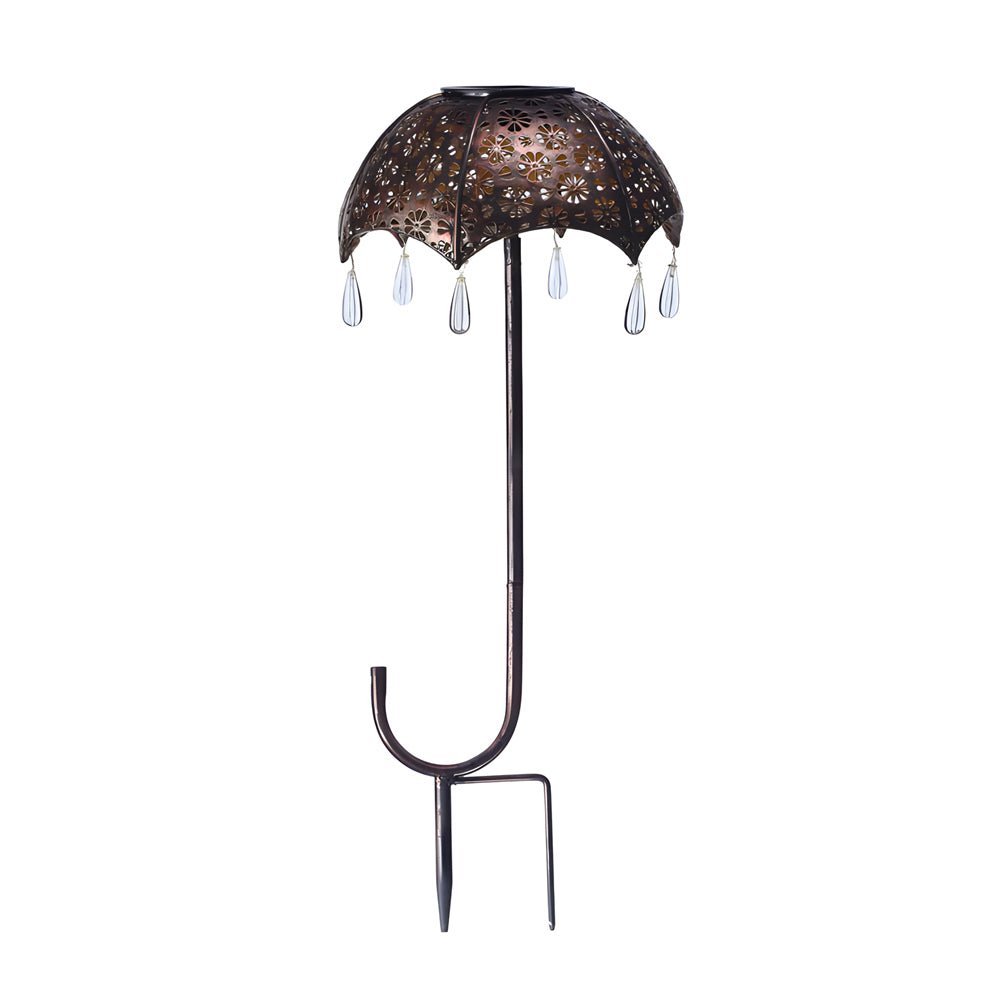 Retro Umbrella Solar Lights Colorful, Iron-Crafted Outdoor Pathway Lighting - Lamp Outdoor