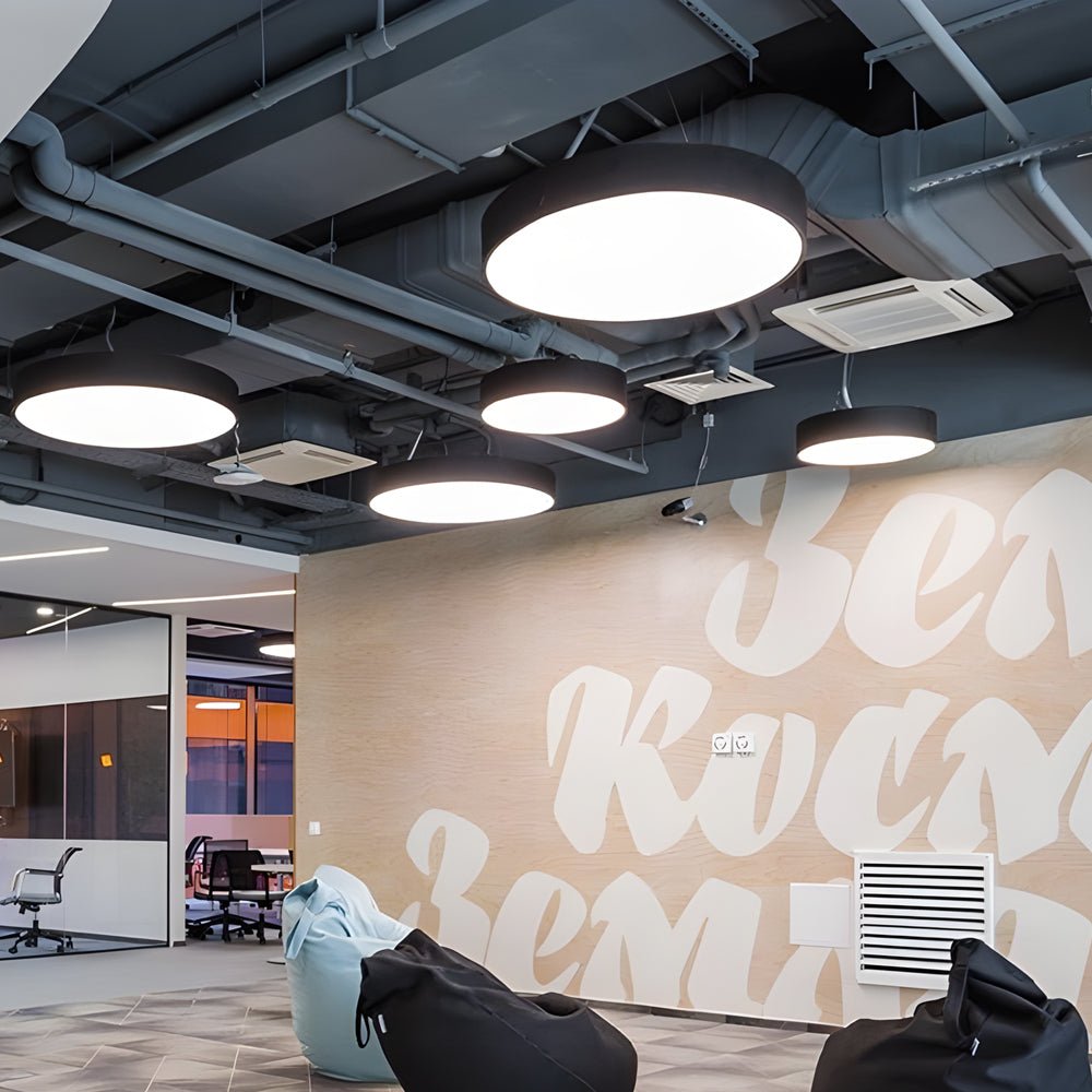 Round Pendant LED Office Lighting Modern Suspended Luminaires for Workspace - Lamp Outdoor