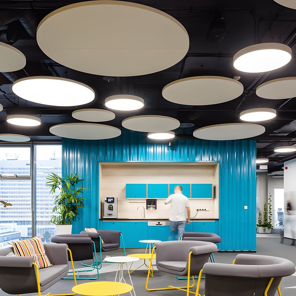 Round Pendant LED Office Lighting Modern Suspended Luminaires for Workspace - Lamp Outdoor
