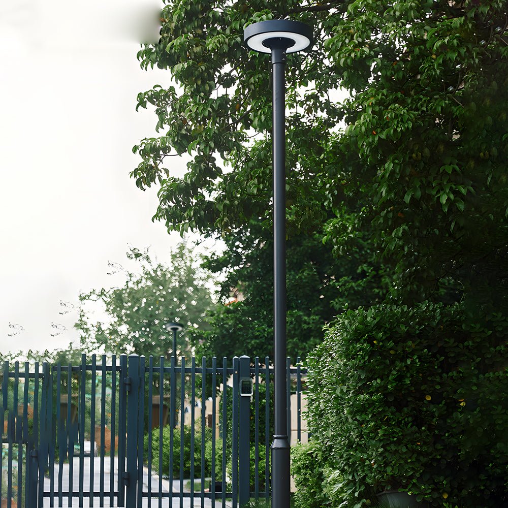 Round Waterproof Smart Remote Control LED Solar Lamp Post Top Lights - Lamp Outdoor