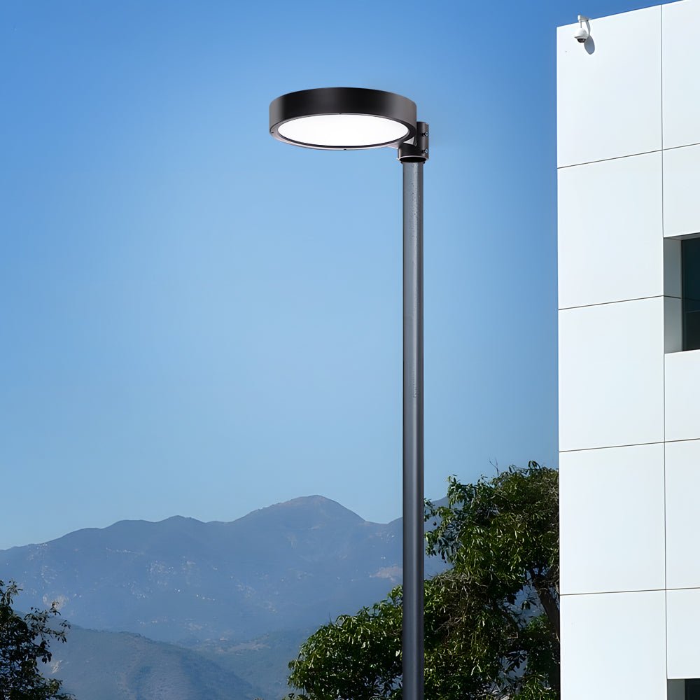 Round Waterproof Smart Remote Control LED Solar Lamp Post Top Lights - Lamp Outdoor