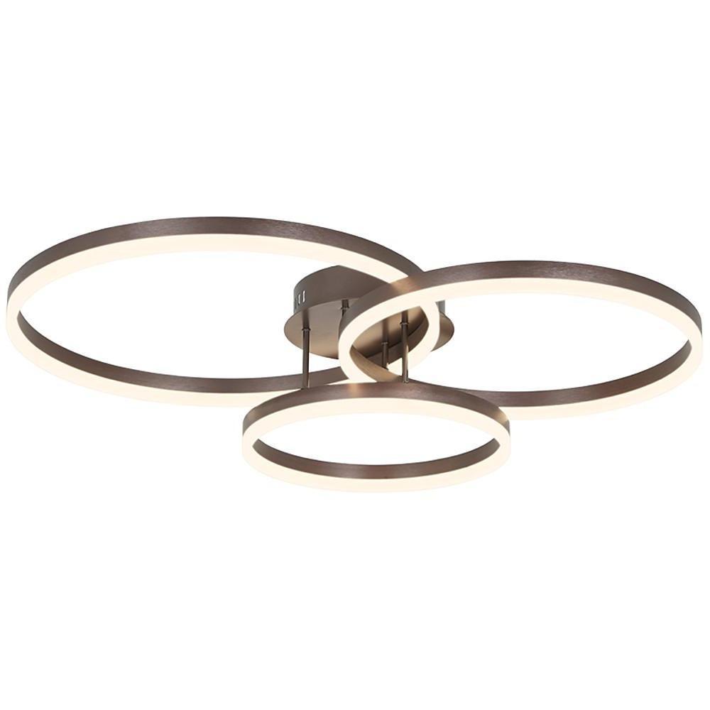 Metal Acrylic Ringed Large Flush Mount Ceiling Light with 3 Adjustable LED Lights - Lamp Outdoor