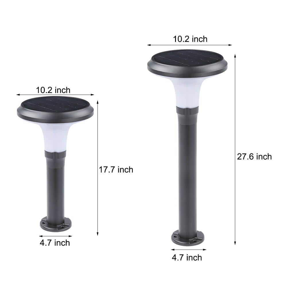 Sleek Black Solar LED Lawn Light Contemporary Outdoor Path Lighting - Lamp Outdoor