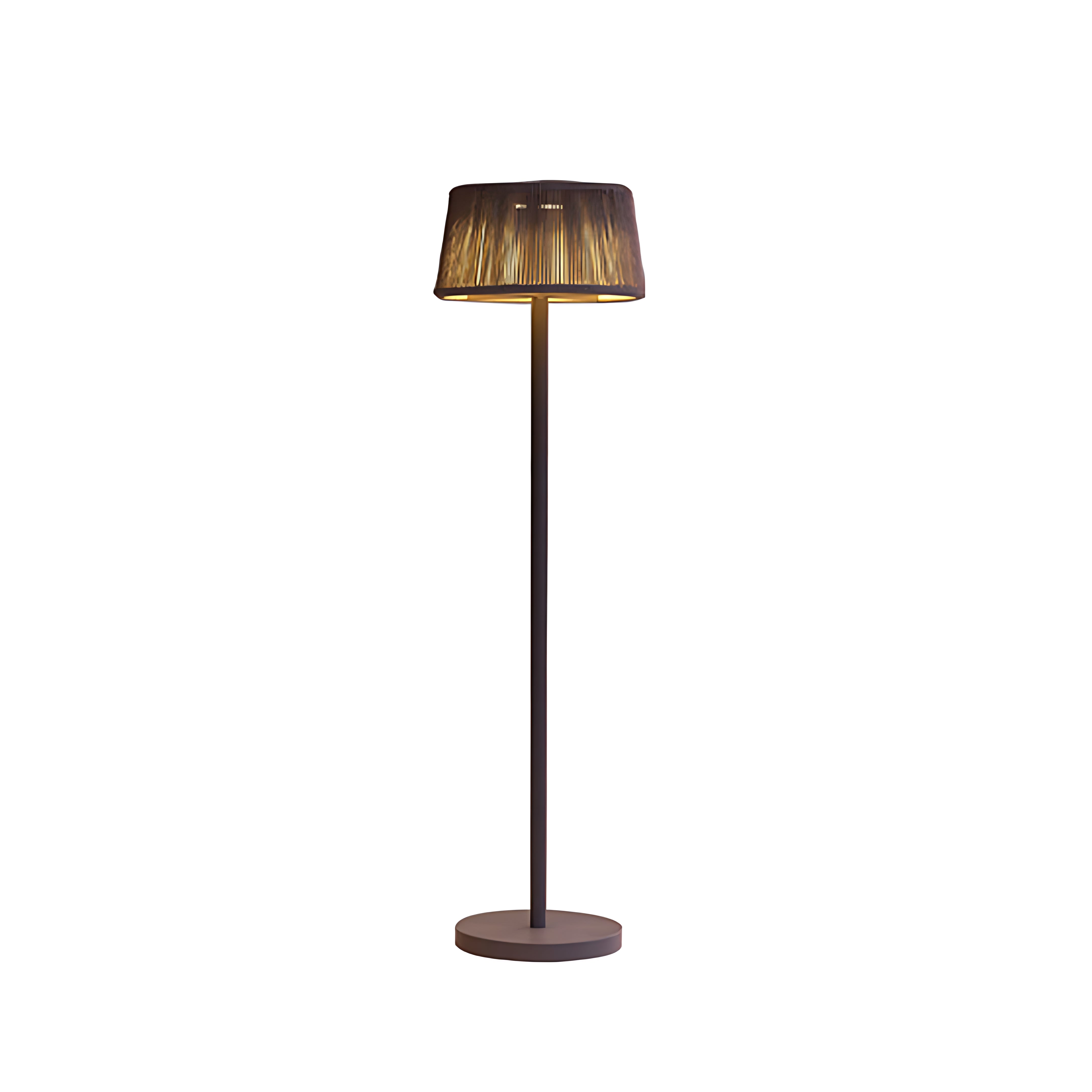 Waterproof Floor Lamp Mid Century Modern Woven Lampshade - Lamp Outdoor