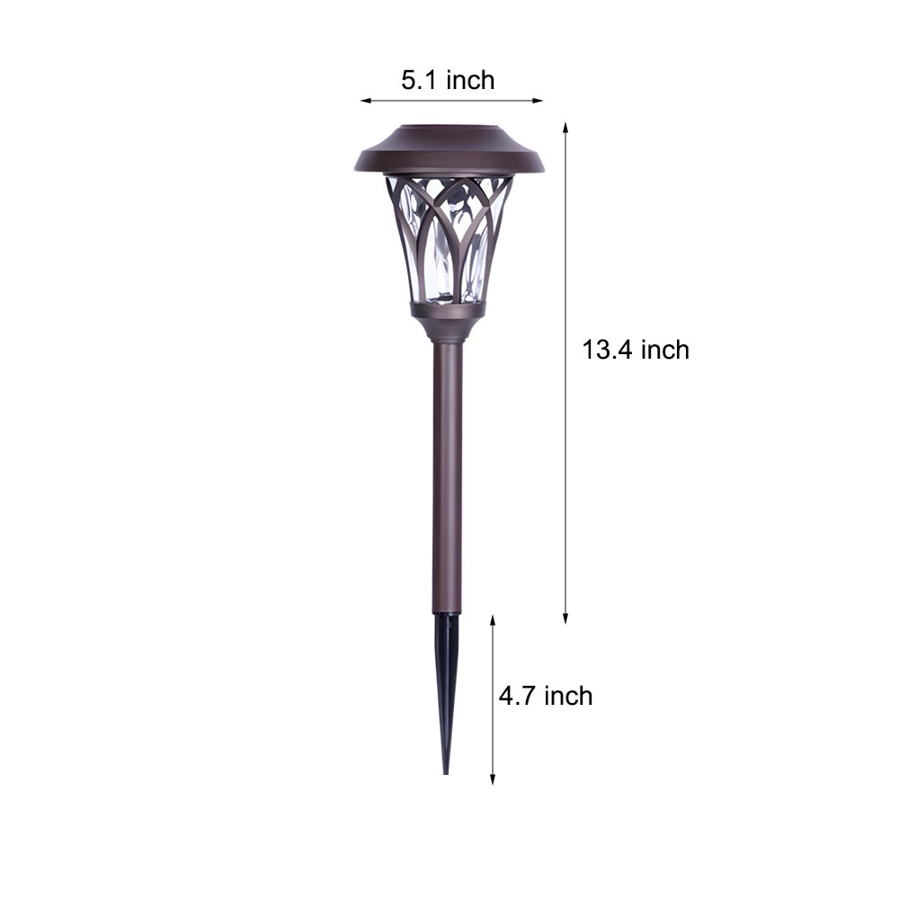 Solar Glass & Metal Stake Lawn Lights LED Retro Modern Waterproof Lighting - Lamp Outdoor