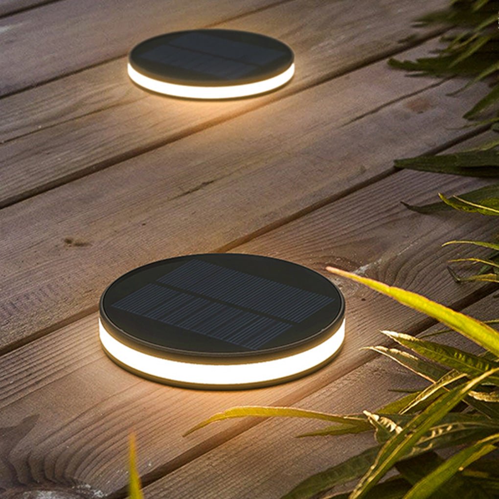 LED Waterproof Ground Dish Lights with Solar Top and Side Emitting Design - Lamp Outdoor