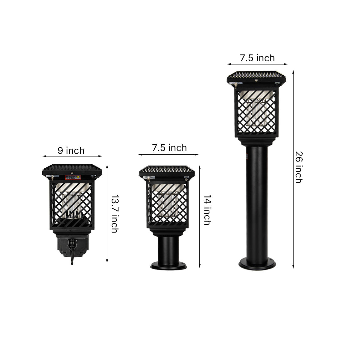Black Landscape Lighting Solar-Powered Waterproof Stainless Steel - Lamp Outdoor