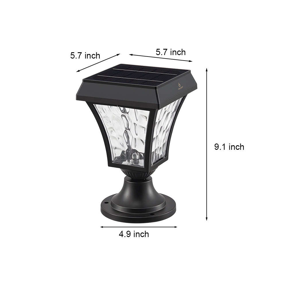 LED Solar Pillar Lights Outdoor Waterproof Cast Aluminum - Lamp Outdoor
