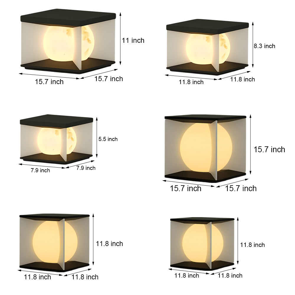 Square Stainless Steel Outdoor Waterproof a pillar lights with Acrylic Lampshade - Lamp Outdoor