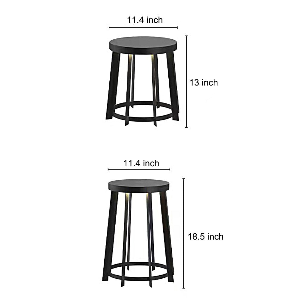 Stainless Steel Round Stool Solar Light Dual-Purpose Outdoor LED Fixture - Lamp Outdoor