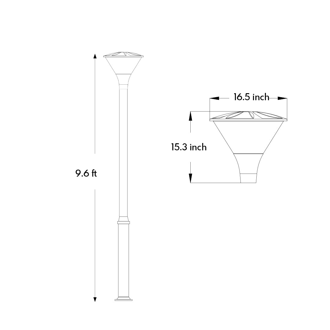 High-Pole Yard Post Light Minimalist Style - Lamp Outdoor