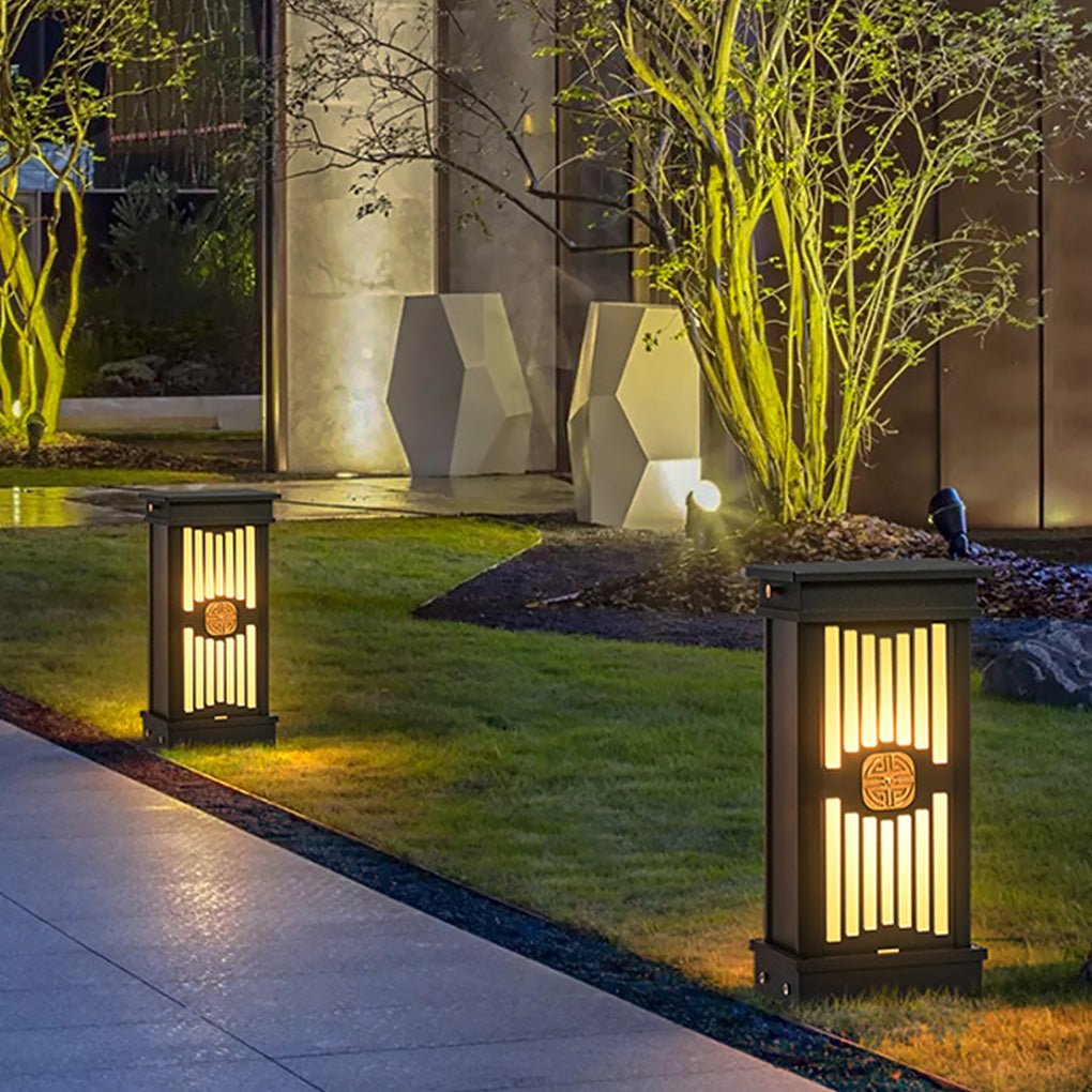 Traditional LED Post Light Retro Black Waterproof Outdoor Garden Lighting - Lamp Outdoor