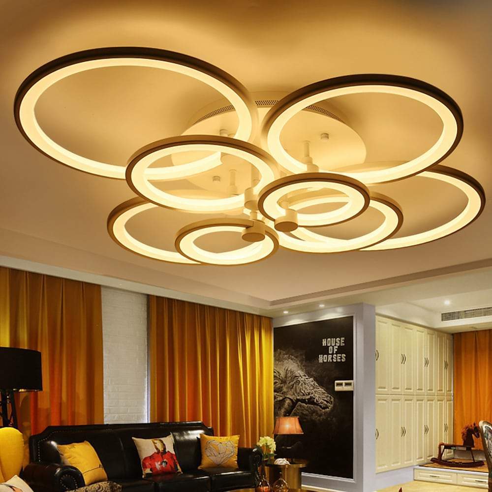 Elegant Semi Flush Mount Ceiling Lights with Unique Overlapping Rings - Lamp Outdoor
