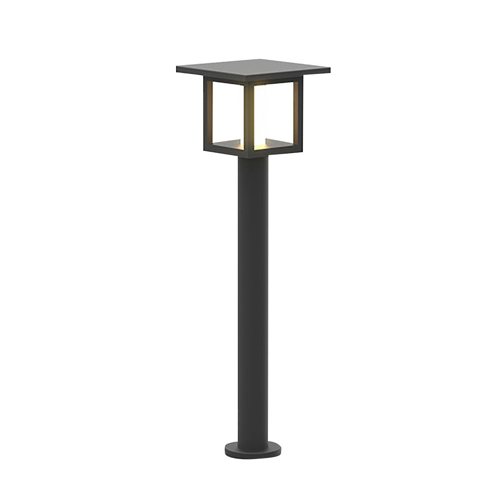 Wide Top LED Post Lights with Rain Shield & Hollow Interior Dual Power Options - Lamp Outdoor