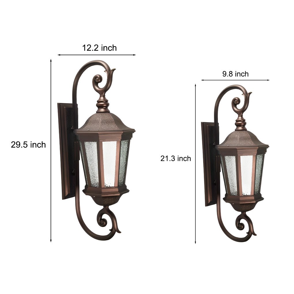 Waterproof Retro Aluminum Glass Shade European Style Outdoor Wall Lights - Lamp Outdoor