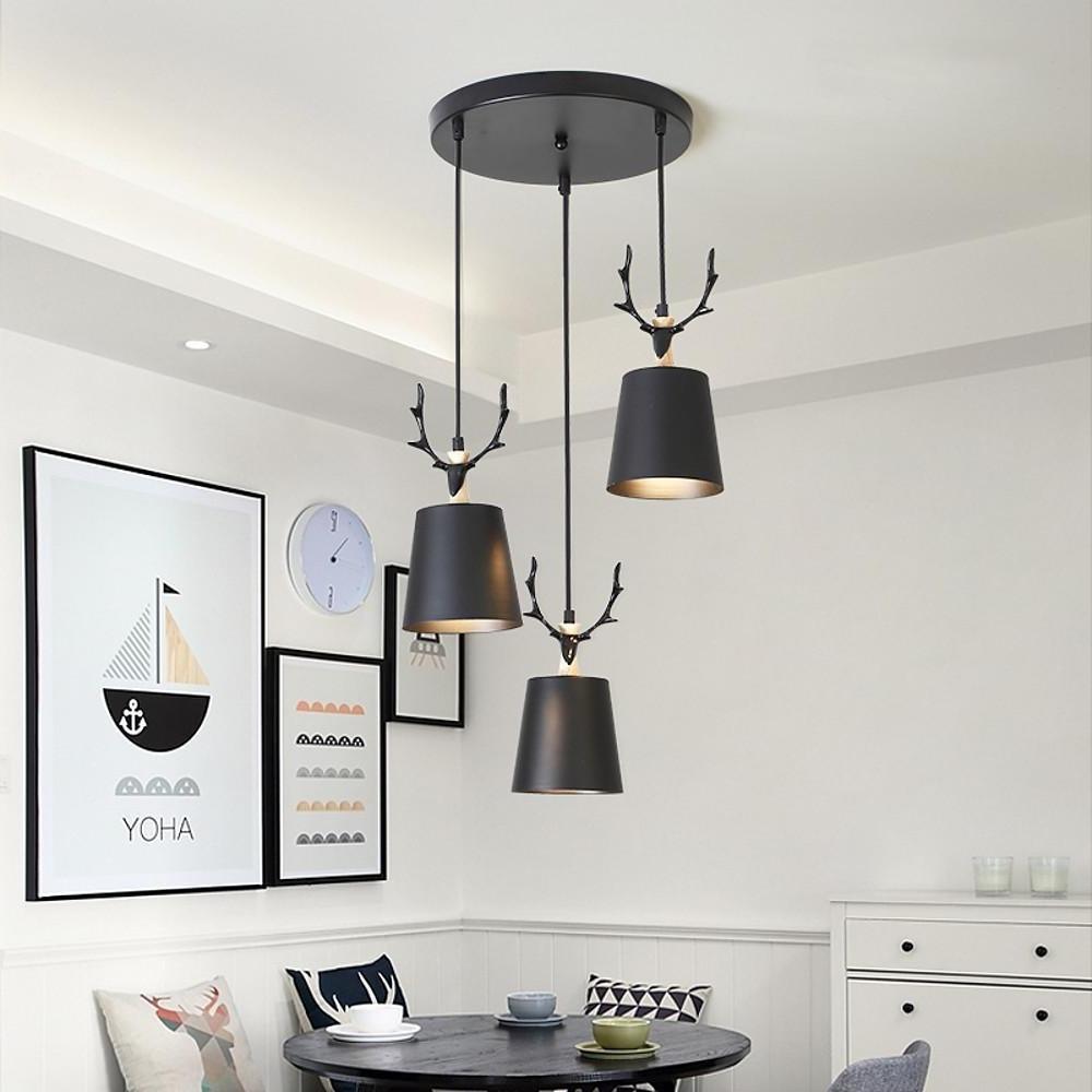 3-light Antler Design LED Classic Chandelier Pendant Light Hanging Lamp - Lamp Outdoor