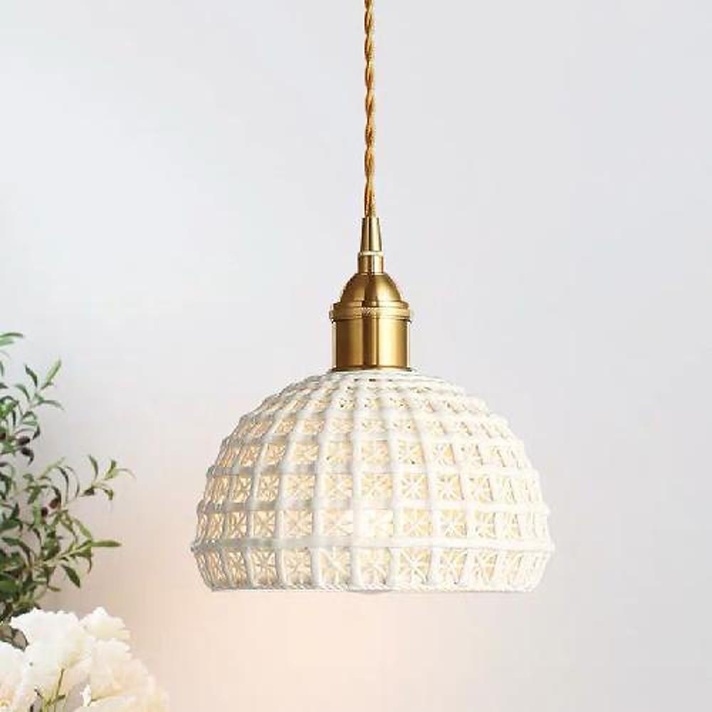 Artistic Semi Globe Ceramic Copper Pendant Light Modern Pendant Lighting - Lamp Outdoor
